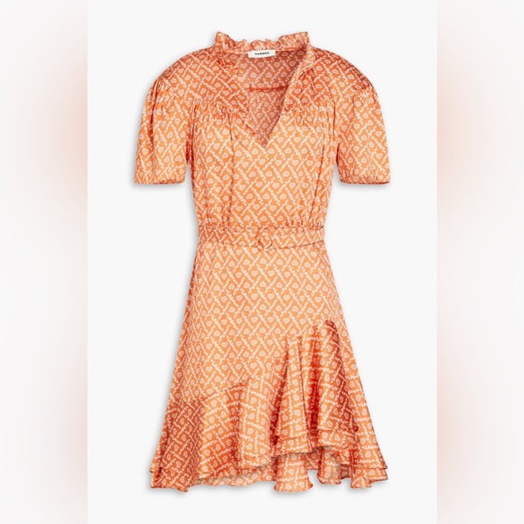 **SOLD** Sandro Suzen Belted Ruffled Mini Dress - Picture 3 of 3